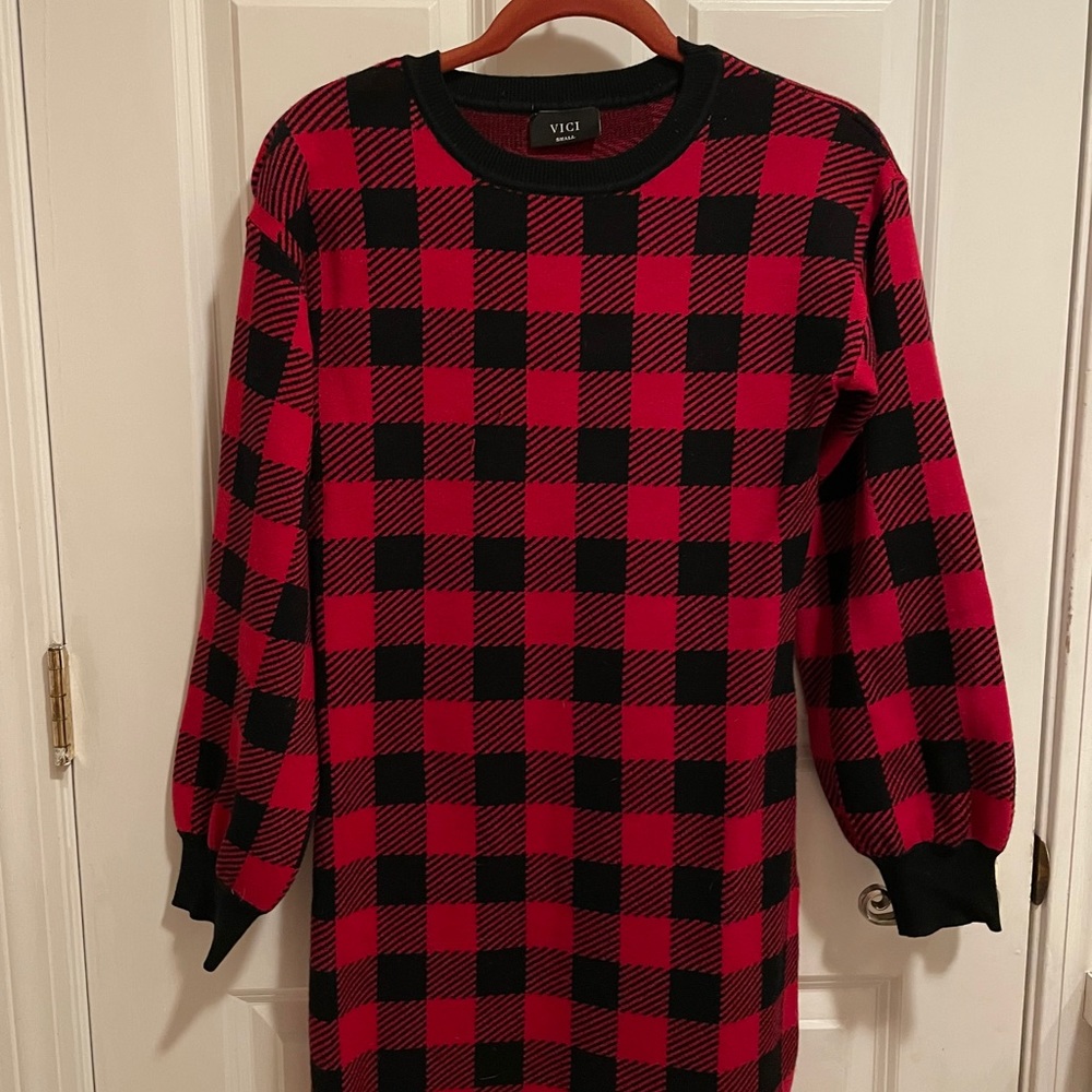 Vici Rochester Gingham Sweater Dress